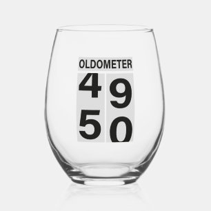 Vaso De Vino Oldometer 50.º cumpleaños