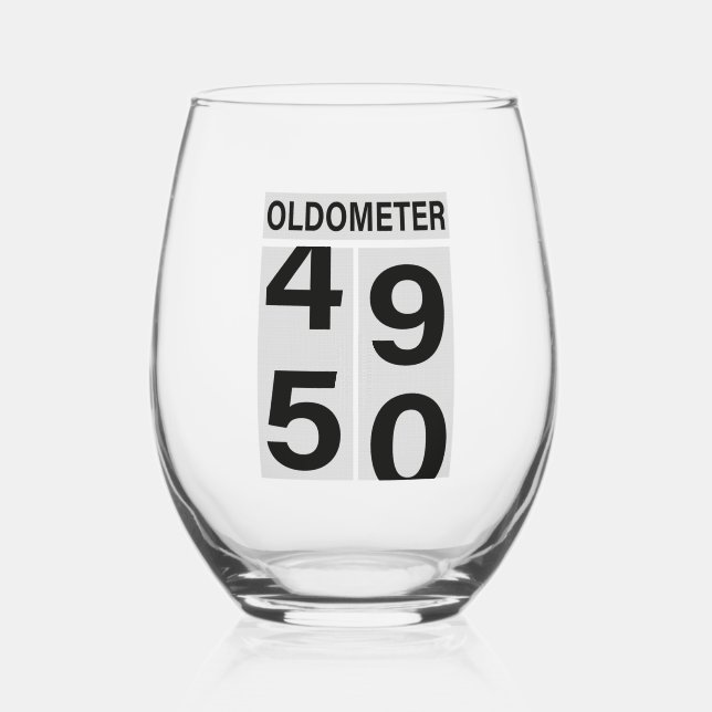 Vaso De Vino Oldometer 50.º cumpleaños (Anverso)