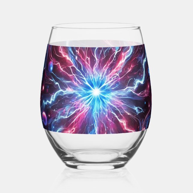 Vaso De Vino ondas de neón cuántica (Anverso)