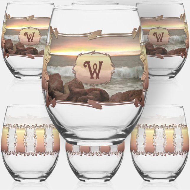 Vaso De Vino Ondas y Boulders 0893 (Subido por el creador)