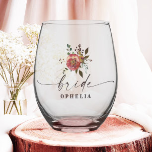 Vaso De Vino Ophelia Cottagecore Rosa Polvoriento Floral Novia