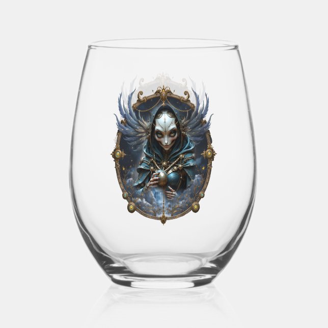 Vaso De Vino Oráculo Celestial – Guardián Entre las Estrellas.  (Anverso)