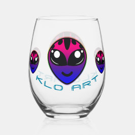 Vaso De Vino Orgullo bisexual Alien Vidrio sin Stemless