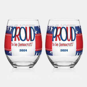 Vaso De Vino Orgulloso de ser demócrata