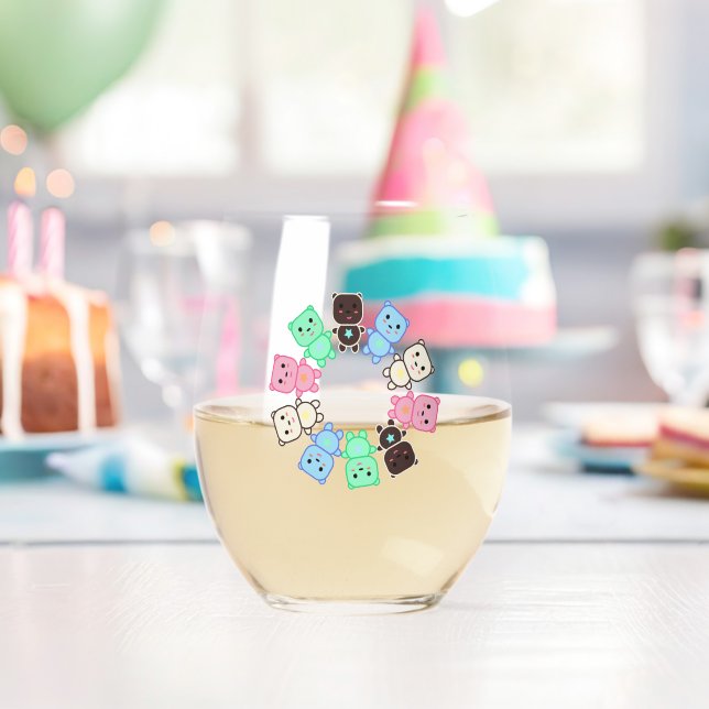 Vaso De Vino Osos coloridos (Insitu (Cumpleaños))