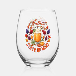 Vaso De Vino Otoño Estado De Mente