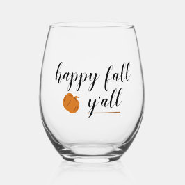 Vaso De Vino Otoño Feliz Otoño a Todos Calabaza