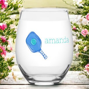 Vaso De Vino Paddle azul de bolas y perrito personalizado de bo