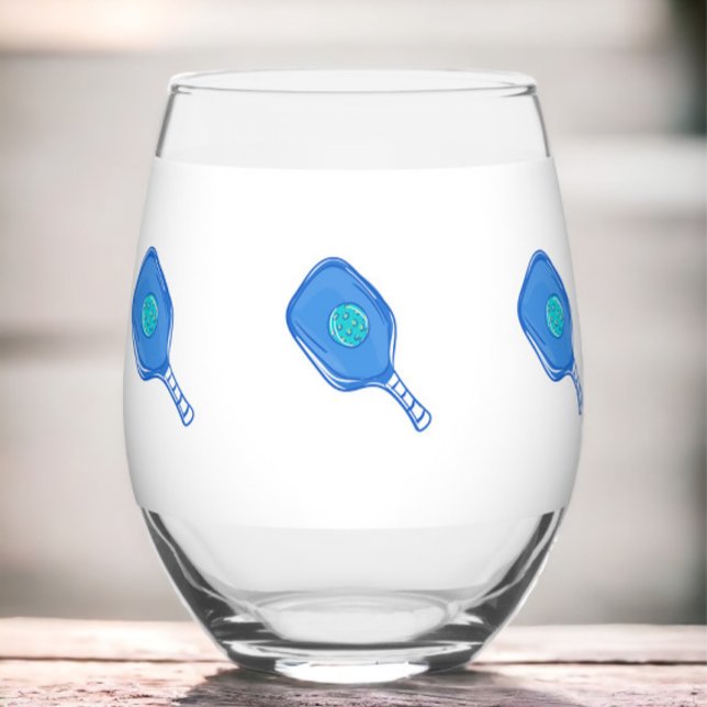 Vaso De Vino Paddle azul de pelota y perrito de bolas (Subido por el creador)
