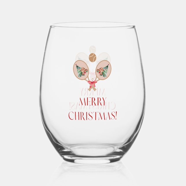 Vaso De Vino Padel Christmas Wine Glass – A Festive Padel Motif (Anverso)