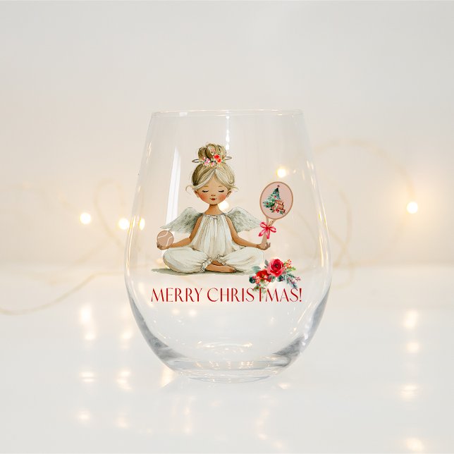 Vaso De Vino Padel Christmas Wine Glass – A Holiday Padel Angel (Subido por el creador)
