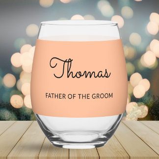 Vaso De Vino Padre del Boda Groom Personalizado