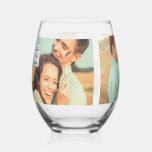 Vaso De Vino Padre del Collage de fotos de la novia<br><div class="desc">Crea un regalo perfecto para el padre de la novia. Esta copa de vino sin tallo está lista para ser personalizada con tres de tus fotos favoritas y cuenta con una etiqueta blanca con el mensaje "Padre de la Novia" escrito en ella con letras de escritura negra.</div>