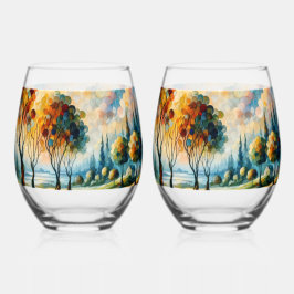 Vaso De Vino Paisaje vibrante
