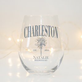 Vaso De Vino Palm Trees de Lujo Charleston Bachelorette Costera