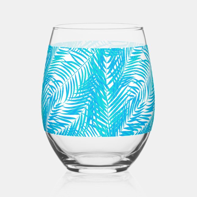 Vaso De Vino Palmeras Tropicales (Anverso)