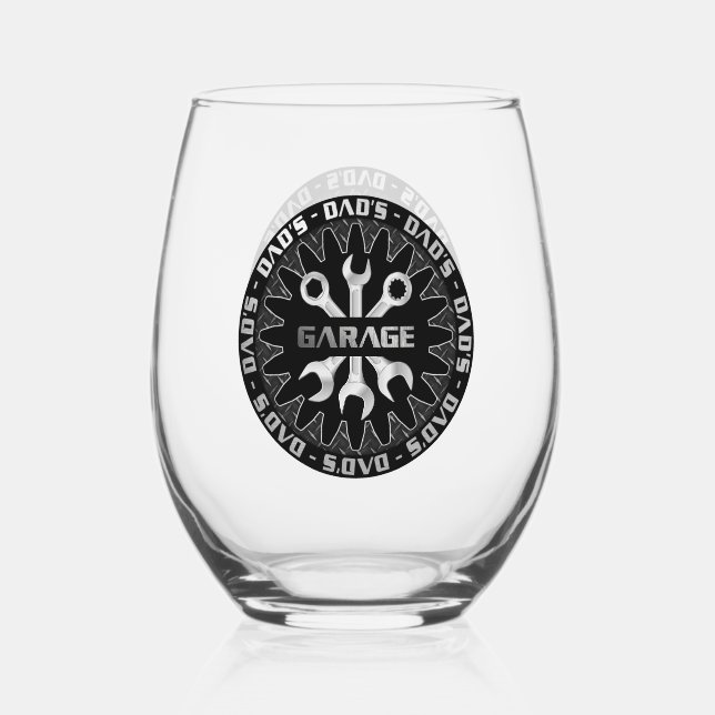 Vaso De Vino ¡Papá Amará Esto! Salón Garage Bar (Anverso)