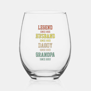 Vaso De Vino Papi abuelo de la leyenda retro personalizada