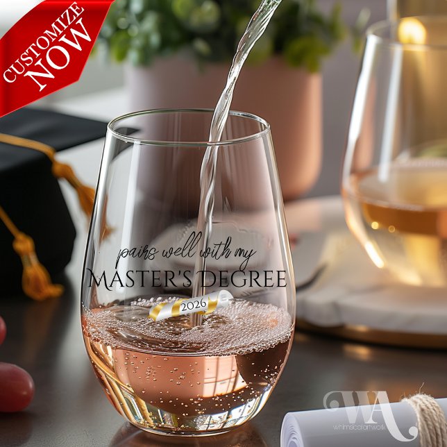 Vaso De Vino Par bien con mi título (easy to customize)