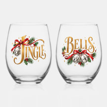 Par de tipografía navideña Jingle Bells Gold