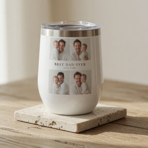 Vaso de vino para el mejor papá del mundo con foto
