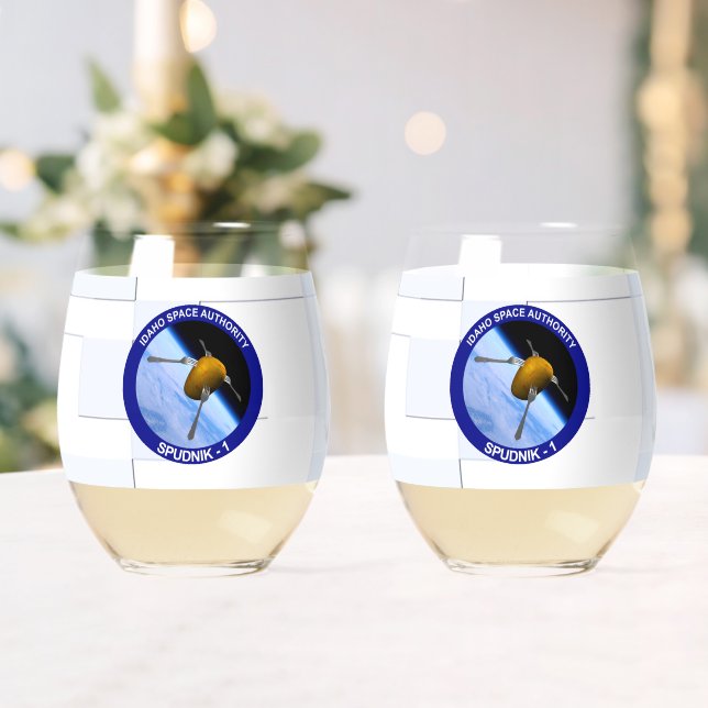 Vaso De Vino Parche de misión de satélite Idaho Spudnik (Insitu (Boda))
