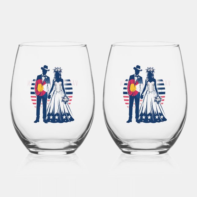 Vaso De Vino Pareja Colorado (Anverso)