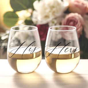 Vaso De Vino Pareja de matrimonio personalizada Vidrio sin pied