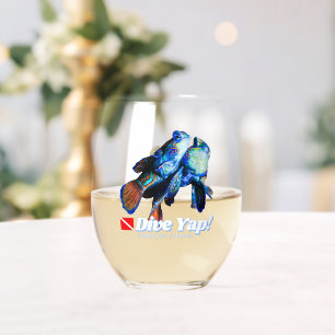 Vaso De Vino Pareja de peces mandarínicos