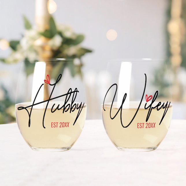 Vaso De Vino Parejas esposas y esposas personalizadas (Insitu (Boda))