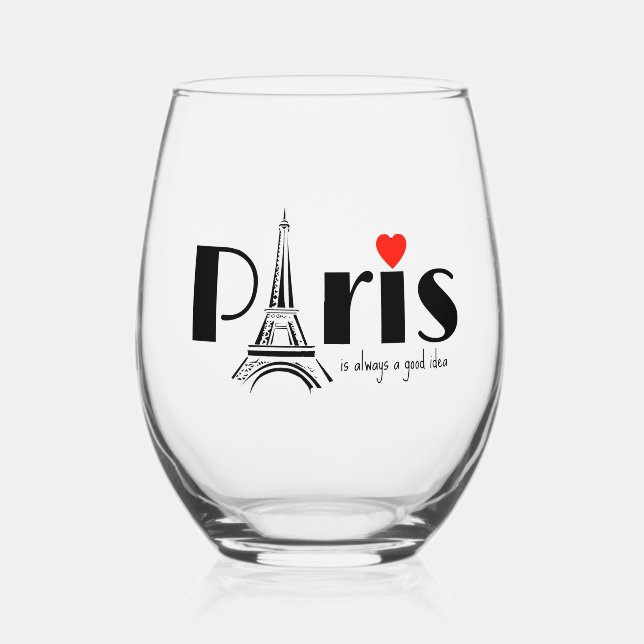 Vaso De Vino Paris Eiffel Tower Design  (Anverso)