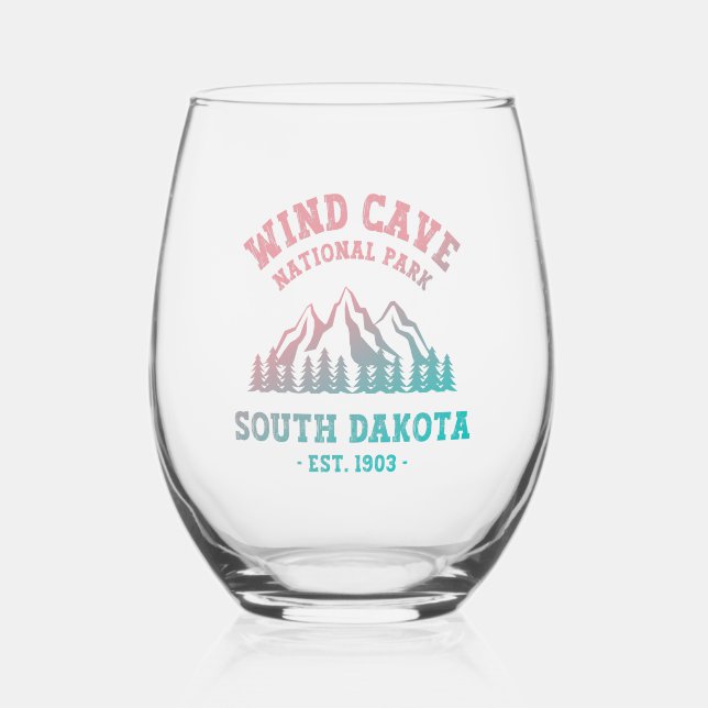 Vaso De Vino Parque nacional de las Cuevas del Viento en Dakota (Anverso)