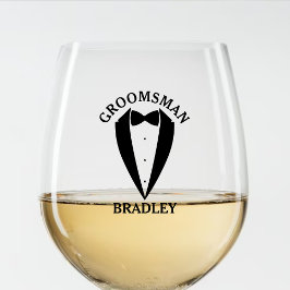 Vaso De Vino Partido Bachelor del Boda del nombre del Groomsman