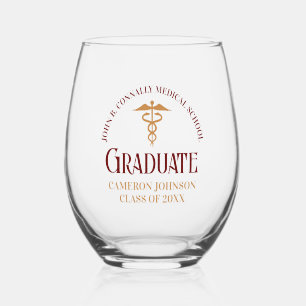 Vaso De Vino Partido de Graduación de la Escuela Médica Maroon