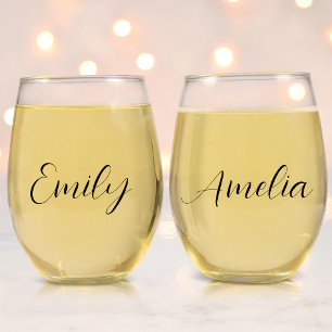 Vaso De Vino Partido de la Bachelorette con guión de moda