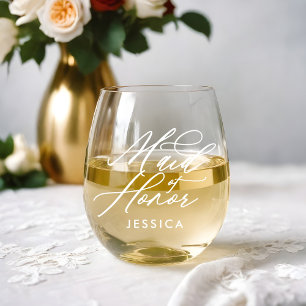 Vaso De Vino Partido de la Boda por el Elegante Guión de Honor
