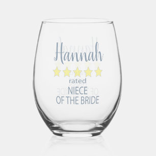 Vaso De Vino Partido de la novia y la boda 5 Estrella sobrina d