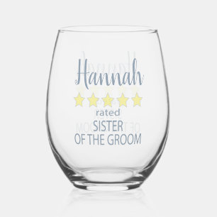 Vaso De Vino Partido de la novia y la boda 5 estrellas Hermana 