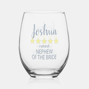Vaso De Vino Partido de la novia y la boda: 5 estrellas sobrino