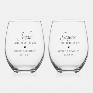 Vaso De Vino Partido de matrimonio de nombre personalizado Groo