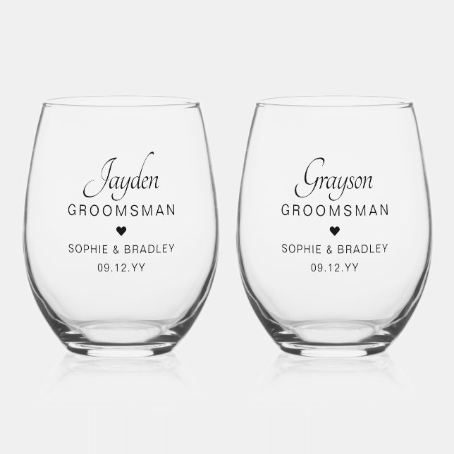 Vaso De Vino Partido de matrimonio de nombre personalizado Groo (Anverso)
