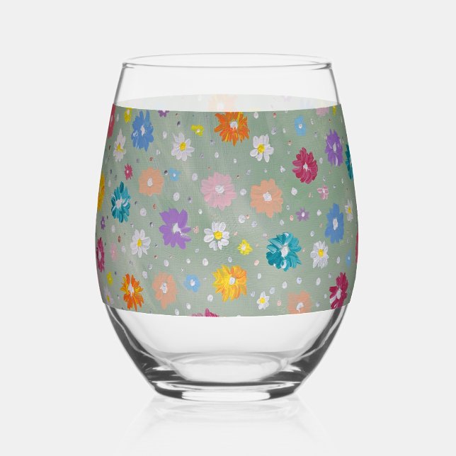 Vaso De Vino Pastel Posie (Anverso)