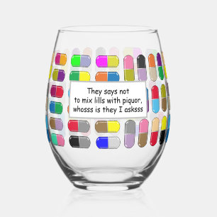 Vaso De Vino Pastillas y bebidas divertidas