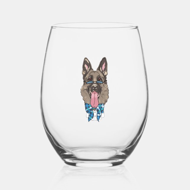 Vaso De Vino Pastor alemán (Anverso)