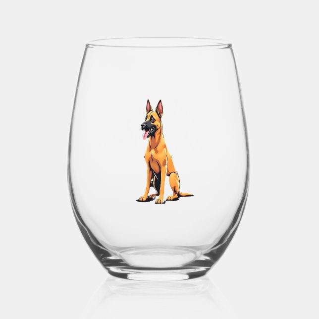 Vaso De Vino Pastor Belga Malinois (3) (Anverso)