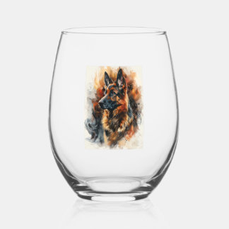 Vaso De Vino Pastores alemanes en campos magnéticos