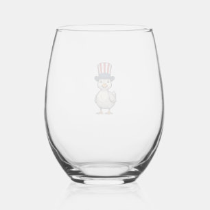 Vaso De Vino Patito Patriótico Camiseta Vintage 4 de Julio Dise