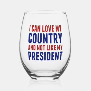 Vaso De Vino Patriótico anti Trump no mi presidente
