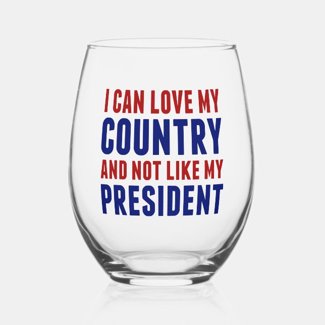 Vaso De Vino Patriótico anti Trump no mi presidente (Anverso)