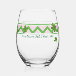 Vaso De Vino Patrón Chevron, vidrio de vino St. Patrick Shamroc